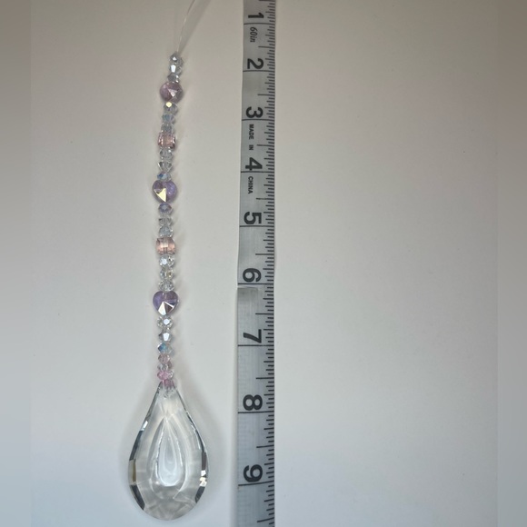 Pink crystal handmade beaded sun catcher - Picture 4 of 7